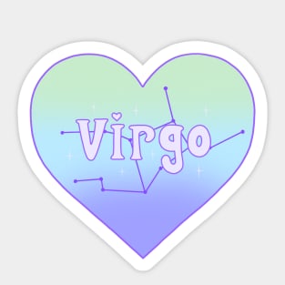 Virgo Constellation Heart Sticker